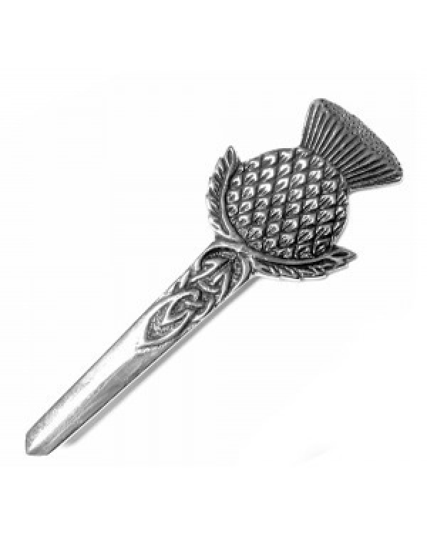 Round Emblem Thistle Scottish Kilt Pin